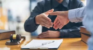 Client meeting a divorce attorney in Columbus, Ohio during a first consultation