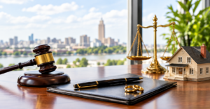 Couple reviewing financial documents during a high asset divorce in Ohio